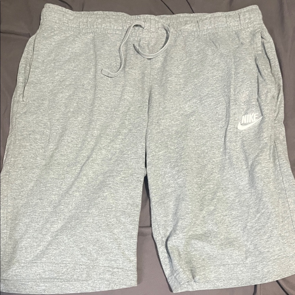 Nike Gray Athletic Shorts with Drawstring Waistband